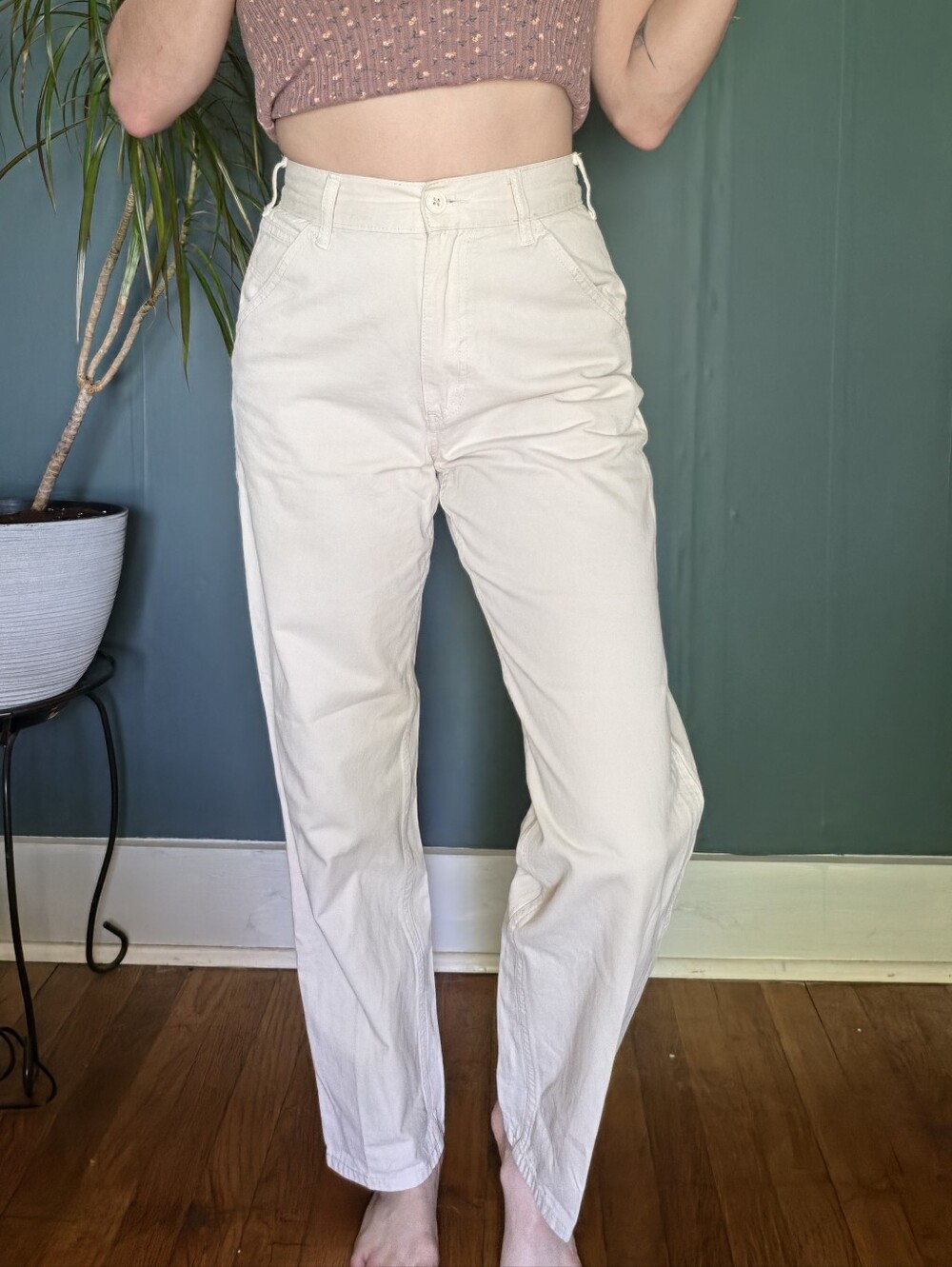 High Wasted White Pants